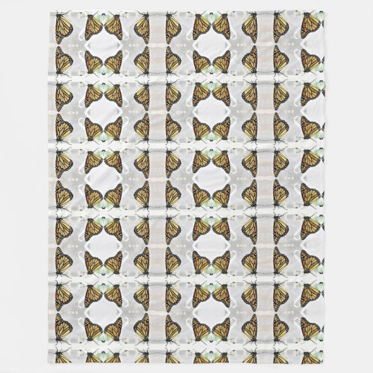 Grosses Fleece Blanket Zwei Monarchen Muster (Vorderseite)