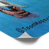 Großes Florida Cartoons Map Poster (Ecke)