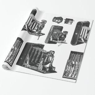 Großes Format-Kameras Vintages Retro Geschenkpapier