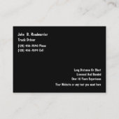 Großes Format-LKW-Transport Visitenkarte (Rückseite)