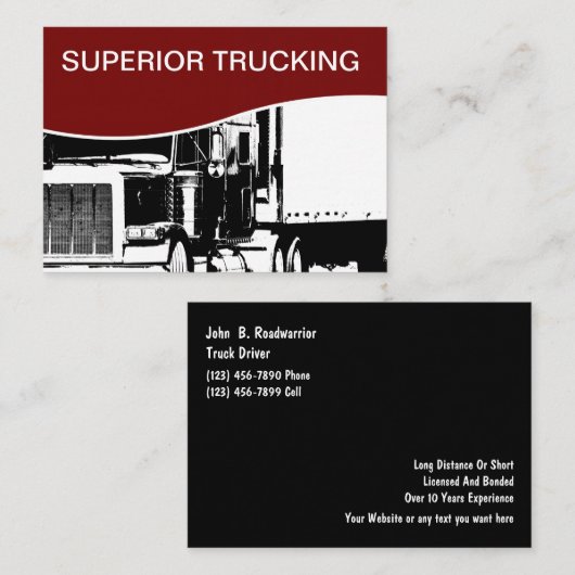 Großes Format-LKW-Transport Visitenkarte (Vorne/Hinten)