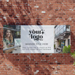 Großes Foto für das benutzerdefinierte Firmenlogo Banner<br><div class="desc">Große Fensterfront! Unser Banner mit individuellem Logo,  2 Fotos und Text - perfekt für große Business-Debüts. Feiern wir den Erfolg! 🎉 🌟 #GrandOpening #CustomBanner</div>