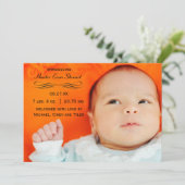 Grosses Foto Geblüht - Geburtsankündigung Ankündigung (Stehend Vorderseite)