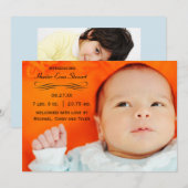 Grosses Foto Geblüht - Geburtsankündigung Ankündigung (Vorne/Hinten)