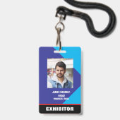 GROSSES FOTO I.D. EXHIBITOR CREDENTIALS ABZEICHEN AUSWEIS (Vorderseite mit Lanyard)