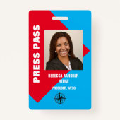 GROSSES FOTO I.D.-PRESSEPASS AUSWEIS (Vorderseite)