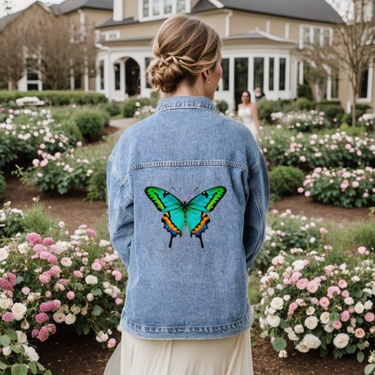 Grosses Frack Butterfly Jeansjacke (Hochzeit Rückseite)