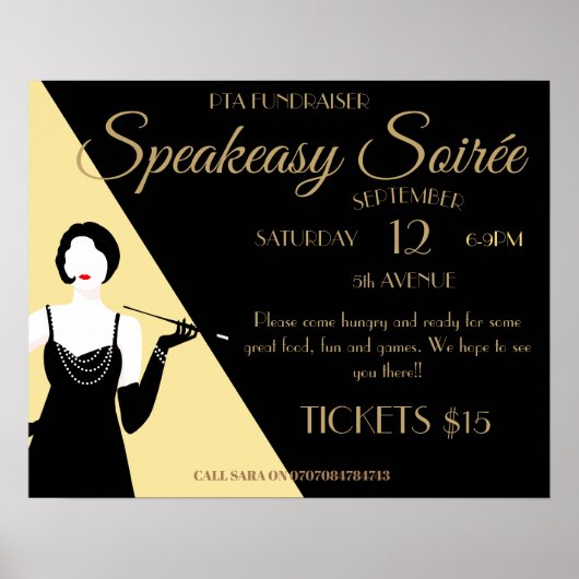 Großes Gatsby 1920er Flapper Party Promo Poster (Vorne)