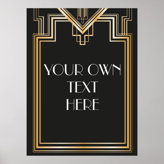 Großes Gatsby Inspiriertes benutzerdefiniertes Zei Poster (Vorne)