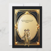 Großes Gatsby-Schwarz-Flappers-Ereignis Schwarze K Einladung (Rückseite)