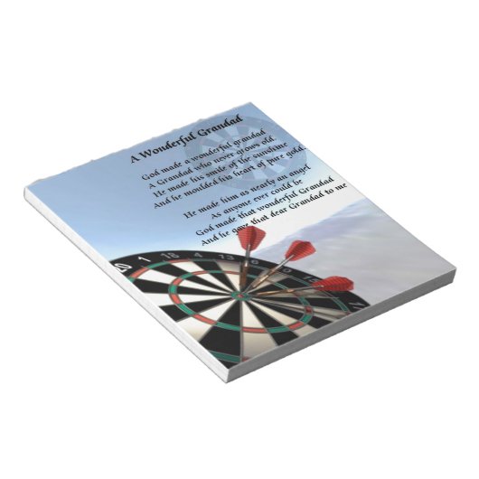 Großes Gedicht - Darts Notizblock (angewinkelt)