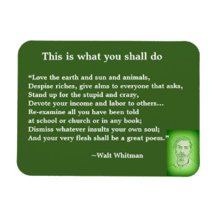 Großes Gedicht durch Walt Whitman #4 Magnet