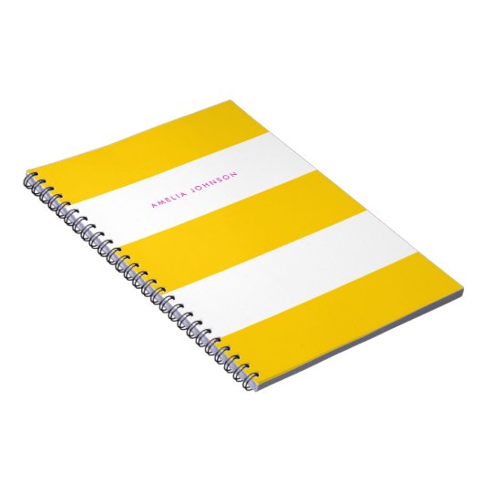 Großes Gelb- und Cremestreifen-Notebook Notizblock (Rechte Seite)