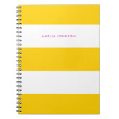 Großes Gelb- und Cremestreifen-Notebook Notizblock (Vorderseite)