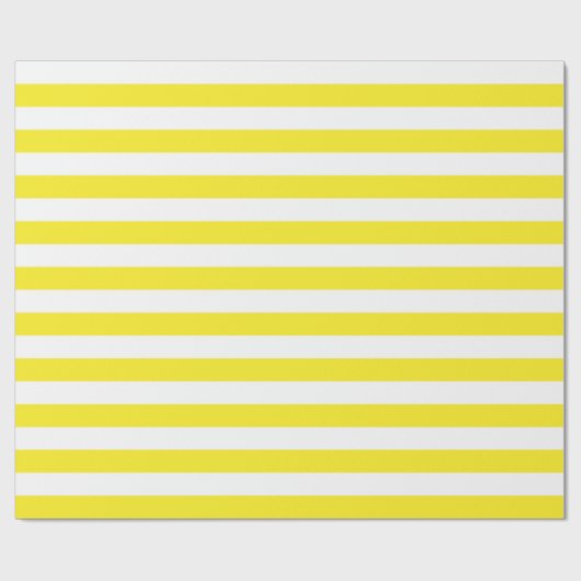 Großes Gelbes und Weiß Stripes Packpapier (Flach)