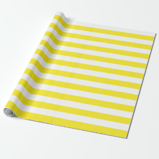 Großes Gelbes und Weiß Stripes Packpapier