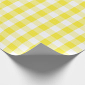 Großes gelbes und weißes Gingham-Packpapier Geschenkpapier (Ecke)