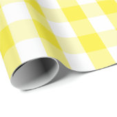 Großes gelbes und weißes Gingham-Packpapier Geschenkpapier (Rolleneckpunkt)