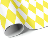 Grosses gelbes und weißes Harlequin-Umschlagpapier Geschenkpapier (Rolleneckpunkt)