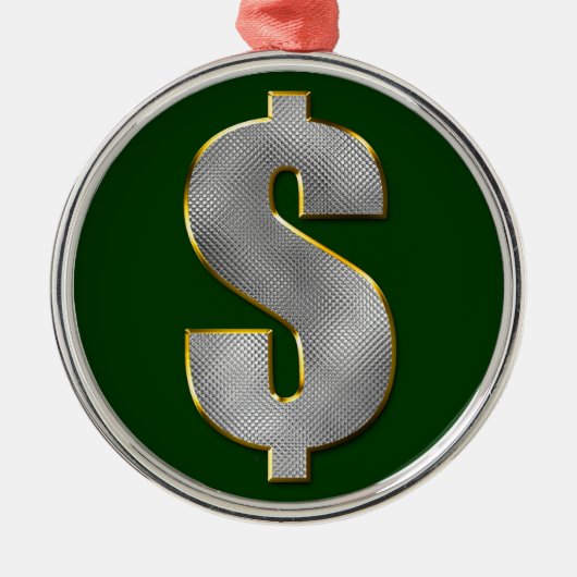 Großes Geld Silbernes Ornament (Vorne)