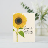 Grosses, gemalt Sonnenblumen Rustikales Land Save Ankündigungspostkarte (Stehend Vorderseite)