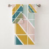 Grosses geometrisches Muster in Pastellertönen Badhandtuch Set (Insitu)
