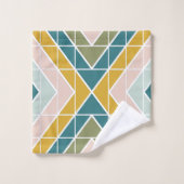 Grosses geometrisches Muster in Pastellertönen Badhandtuch Set (Waschlappen)
