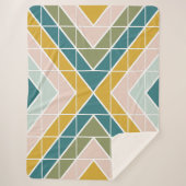 Grosses geometrisches Muster in Pastellertönen Sherpadecke (Vorderseite)