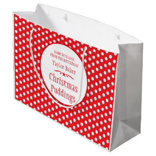Großes Geschenk des roten weißen Backens des Große Geschenktüte