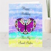 Großes Glück zum Geburtstag meiner Schwester | Far Karte (Vorderseite)