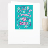 Großes Glück zum Geburtstag meiner Schwester Perso Karte (Rückseite)