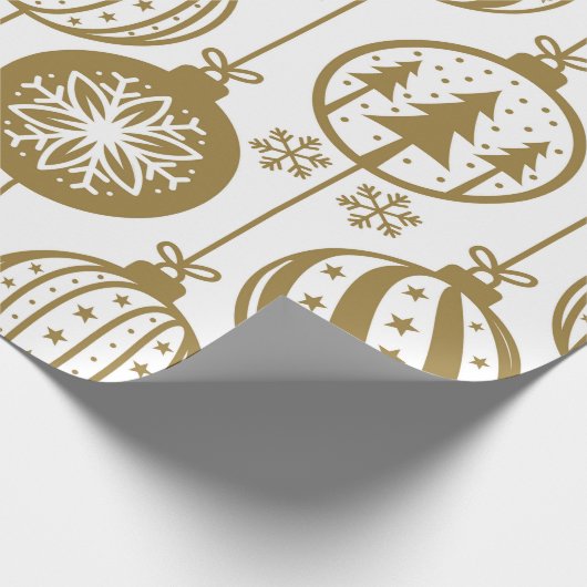 Grosses Gold-Ornament Weihnachtswrapping Papier Geschenkpapier (Ecke)