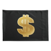 Großes goldenes Dollar-Zeichen-Kissen Kissenbezug (Rückseite-Rechts)