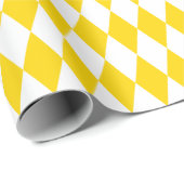 Grosses goldgelbes und weißes Harlequin Geschenkpapier (Rolleneckpunkt)