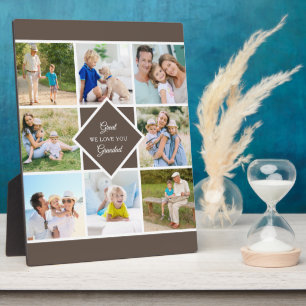 Großes Grandad Wir Liebe Sie 8 Foto Collage Brown Fotoplatte