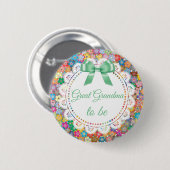 Großes Grandma als Blumenbaby-Showknopf Button (Vorne & Hinten)