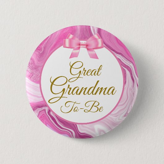 Großes Grandma, um eine Babydusche zu sein, Rosa u Button (Vorderseite)