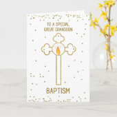 Grosses Grandson-Taufgold-Kreuz Karte (Gelbe Blume)