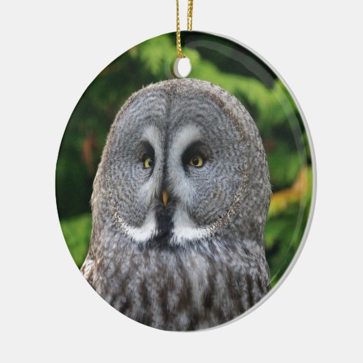 Großes Grau-Eule Keramik Ornament (Links)