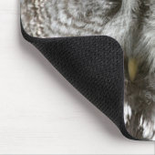 Großes Grau-Eulen-Mausunterlage Mousepad (Ecke)