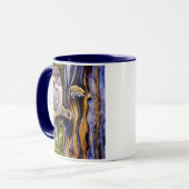 Großes Grau-Eulen-Tasse Tasse (Vorderseite Links)