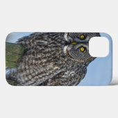 Großes graues Eule auf einem Foto der Wildfauna Case-Mate iPhone Hülle (Rückseite (Horizontal))