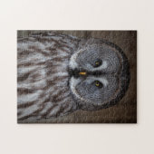 Großes graues Eule Stehend Puzzle (Horizontal)