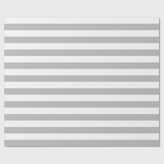 Großes Graues und Weiß Stripes Packpapier (Flach)