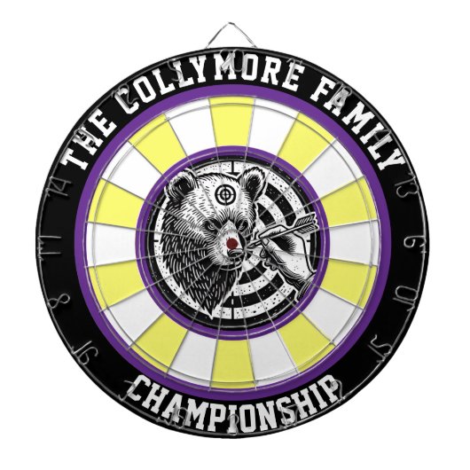 Großes Grizzlybären-Zieldesign Dartscheibe (vorne)