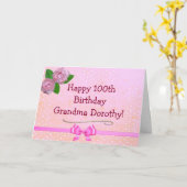 Großes Großmutter-Rosa-glückliche 100. Karte (Gelbe Blume)