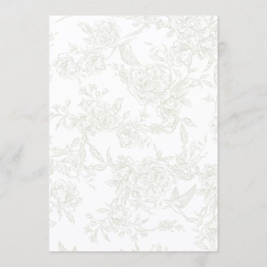 Großes grünes Blumenhochzeitsprogramm Programm (Rückseite)