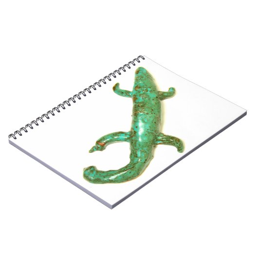 großes grünes Eidechsenheft Notizblock (Linke Seite)