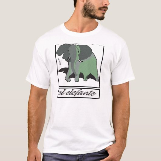 Großes grünes Elefante T-Shirt (Vorderseite)