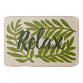 Grosses grünes Leaf Nature 'Relax' Zitat Badematte (Vorderseite)